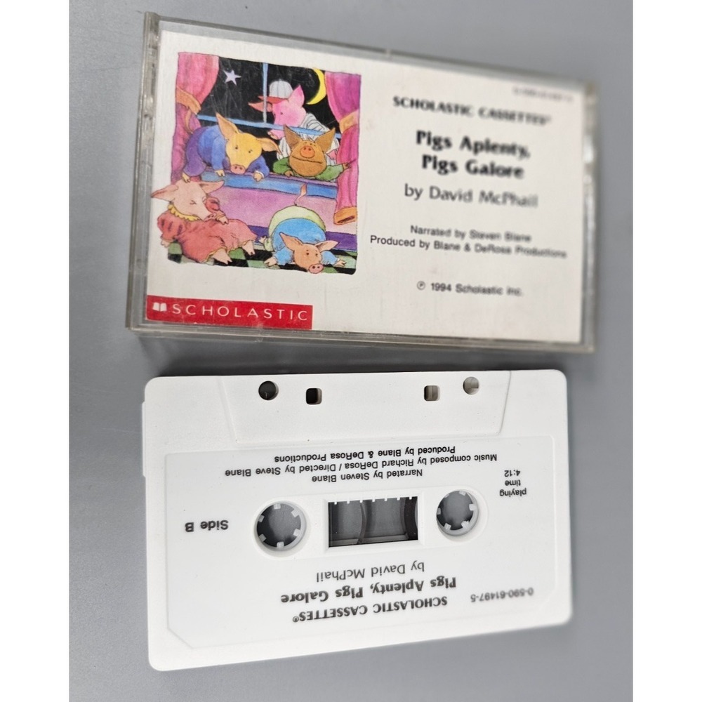 Pigs Aplenty Pigs Galore by David McPhail Scholastic Cassette Tape
